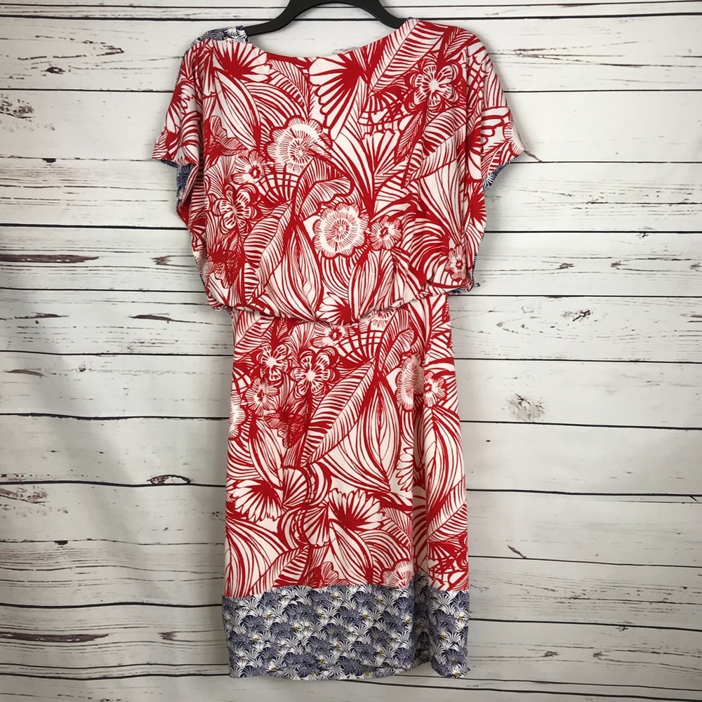 Maggy London red white blue dress 8